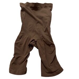 SKIMS Sculpting Long High Waist Shorts Size Large in Cocoa Brown Silicone Band